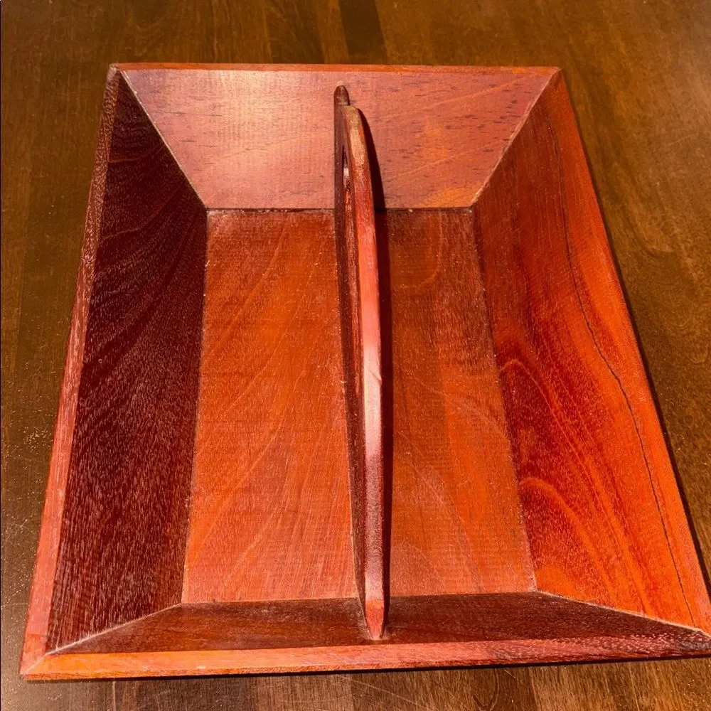 Rustic Wooden Utensil Carrying Tray